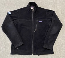 Patagonia Jacket Mens Medium Black Full Zip Fleece Simple Synchilla Jacket Both