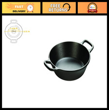 8" Seasoned Cast Iron Dual Handle Frying Pan - Even Heat, Oven & Stovetop Safe,
