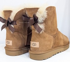 NEW in Box 100% Authentic UGG Women's Mini Bailey Bow II Comfort Boots Chestnut