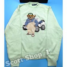 POLO RALPH LAUREN Green Polo Bear ATV Crewneck Sweater Men's Size M NWT