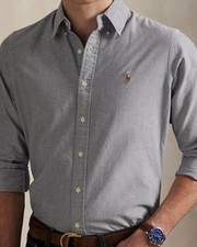 Polo Ralph Lauren The Iconic Oxford Shirt Grey Brand New Retail $125.00
