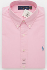 Lot of 3 Polo Ralph Lauren Pony Logo Button Down Custom Fit Dress Shirt NWT 17.5