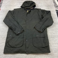 Vintage Barbour Waxed A6 Coat Jacket XL Green Zip Classic Durham Tartan Mens 90s