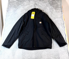 Carhartt Mens Black Storm Defender Heavyweight Loose Fit Jacket Size L
