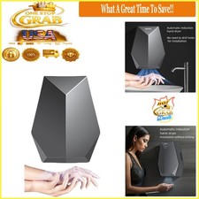 Black 1600W Hand Dryer Wall-Mount Quiet No-Drill Sensor Bathroom Dryer