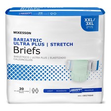 McKesson Bariatric Ultra Plus Stretch Incontinence Briefs, Unisex, 2XL/3XL, 20 (Open box)