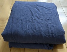 Brooklinen Washed Linen Duvet Cover Queen/Full Indigo Color Ret. $349 #555