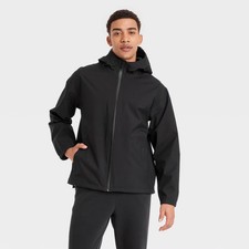 Men Waterproof Rain Coat - All In Motion Black XL: Recycled Polyester