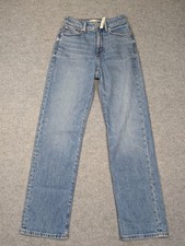 Madewell Curvy 90s Straight Jeans Womens 25 Blue Med Wash High Rise Denim