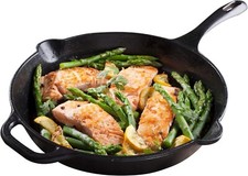 Victoria Cast Iron Skillet Large Frying Pan Seasoned Surface Cast Iron Pan, 12"