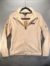 Patagonia Better Sweater Jacket Womens MEDIUM Fleece Beige Full Zip Pockets NEW