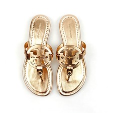 Tory Burch Women's Miller Metallic Sandal Leather Thong Multiple Colors & Sizes