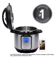 instant pot with smart Wi-Fi 6 Quart Electric Pressure Silver NEW in box (Open box)