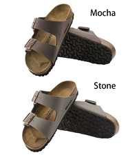 Birkenstock Arizona Birkibuc Two-Strap Mocha/Stone Unisex Sandals EU 37-45 NEW
