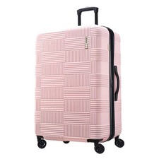 American Tourister NXT Hardside Large Checked Spinner Suitcase - Pink: