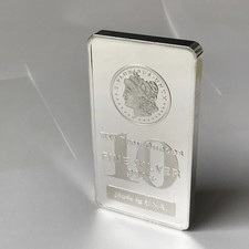 1 Pc 10 OZ Silver Plated Coin Bar USA Non-Magnetic Badge Collectible Gift Sealed