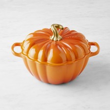 Le Creuset Enameled Cast Iron Pumpkin Cocotte 4-Qt Persimmon Color for Halloween