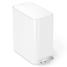 simplehuman 5L Slim Bathroom Step Trash Can with Liner Pocket - White