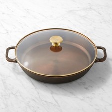 Smithey Seasoned Cast Iron Dual Handle Skillet with Lid