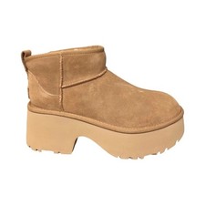 UGG Women's Ultra Mini New Heights Chestnut Suede Platform Boots 1158311 Size 8