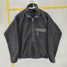 Vintage Patagonia Jacket Mens Small Black Fleece Pullover 1/2 Zip Made in USA