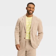 Houston White Men's Seersucker Suit Jacket - Brown XXL (New without tags)
