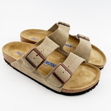 Birkenstock Arizona Taupe Suede Leather With Soft Footbed Unisex Shoes All Size