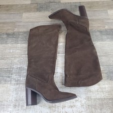 Steve Madden Emmett Womens Knee-High Boots Sz 8 M Chocolate Brown Suede Slip On (New without box)
