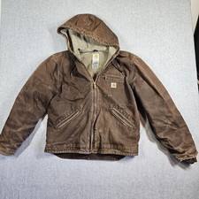 Carhartt Jacket Mens Medium Sierra Sherpa Lined J141 DKB Dark Brown Zip Coat
