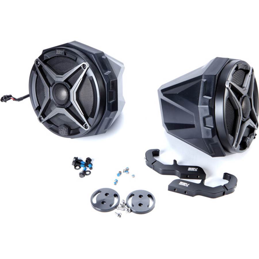 SSV Works US2-C65A-CGN Cage-mount speaker pods with SSV Works 6-1/2" speakers for select Polaris General models