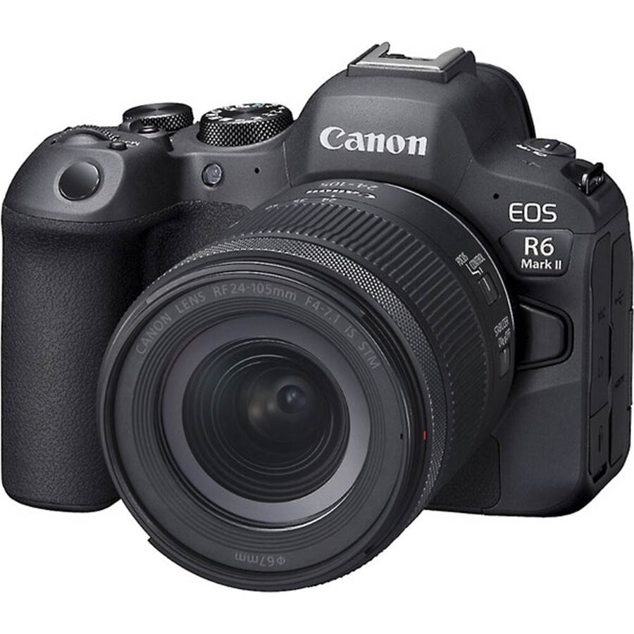 Canon EOS R6 Mark II Zoom Kit 24.2-megapixel full-frame mirrorless camera with RF 24-105mm f/4-7.1 IS STM zoom lens, Wi-Fi, and Bluetooth