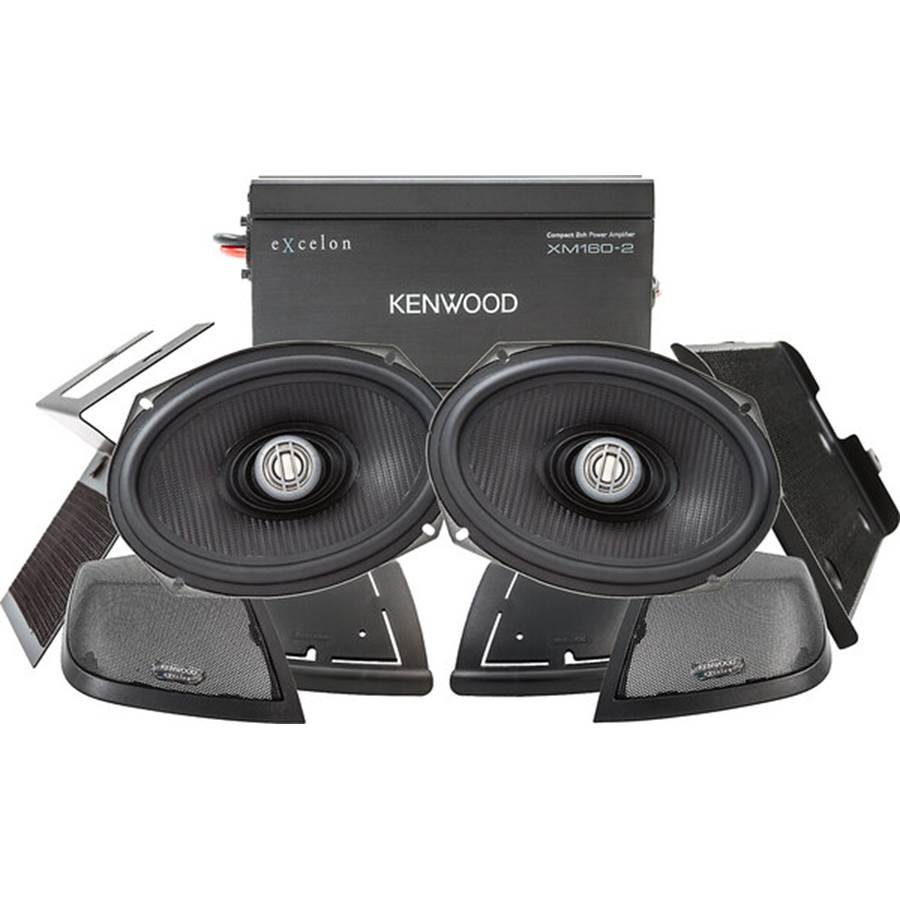 Kenwood Excelon P-HD2R Rear audio kit for select 2014-up Harley-Davidson motorcycles - includes a 2-channel amp and 6"x9" bag speakers