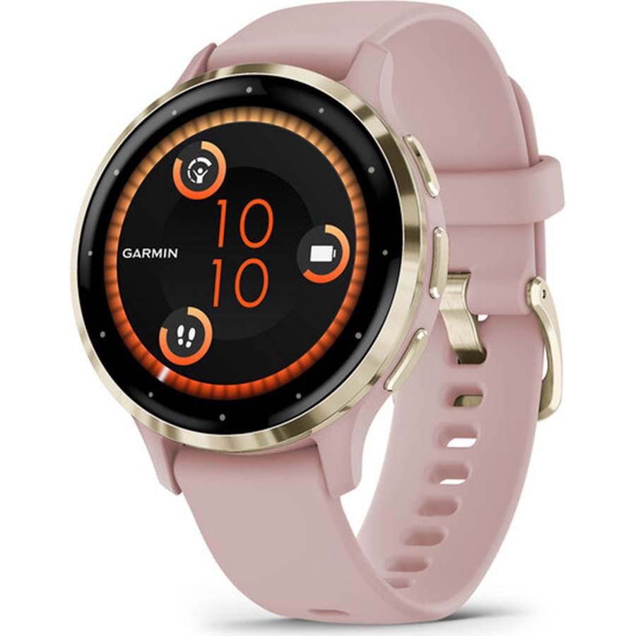 Garmin Venu 3S GPS smartwatch - Soft Gold bezel, Rose Gold case and band