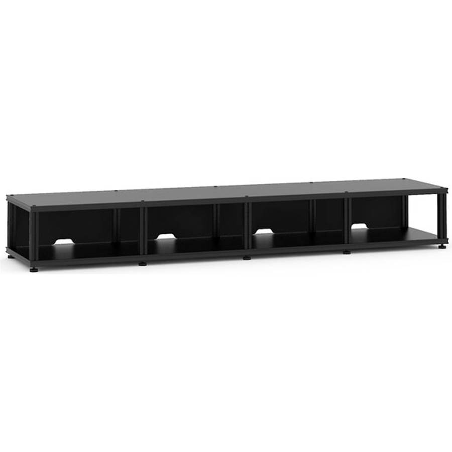 Salamander Designs Synergy System Core Module SQ10 Quad-width lowboy cabinet for TVs up to 90" - Black Oak with Black Posts