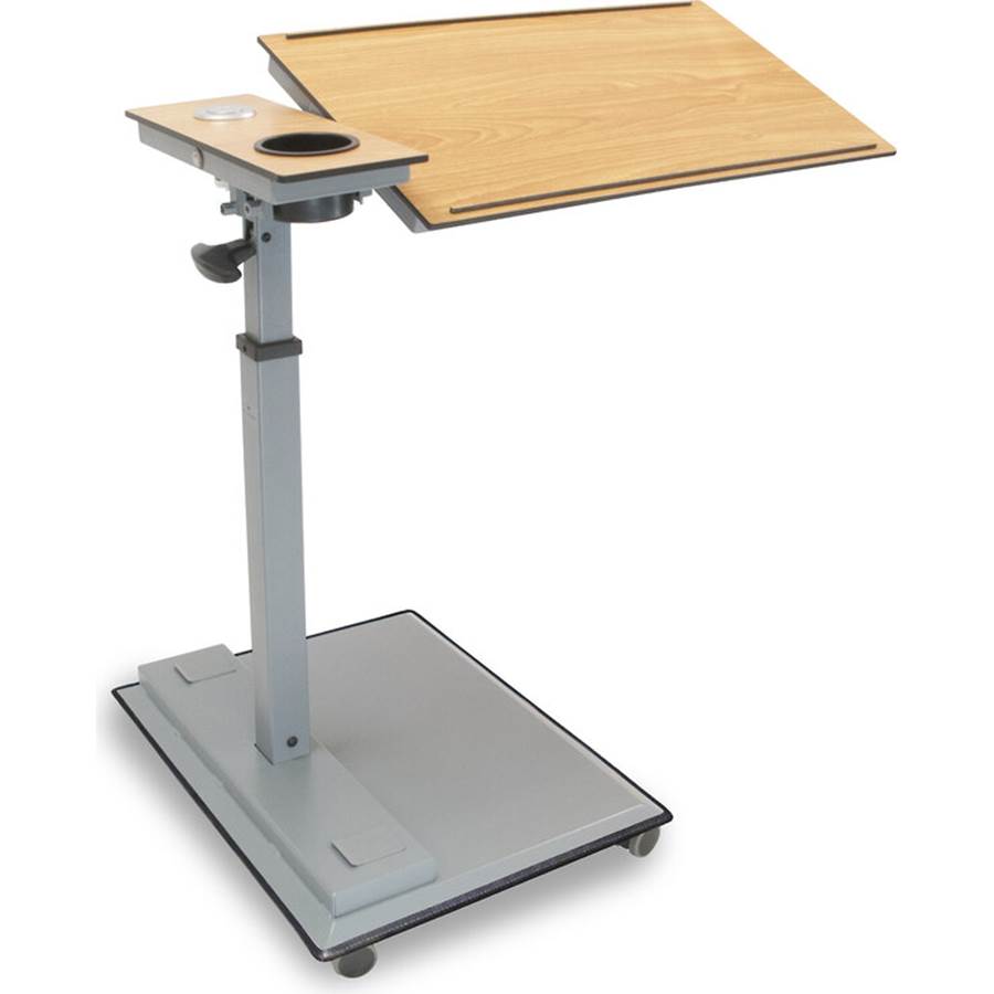 WiseLift Table Multi-use table with swivel, tilt, and adjustable height - Gray/Wood Grain
