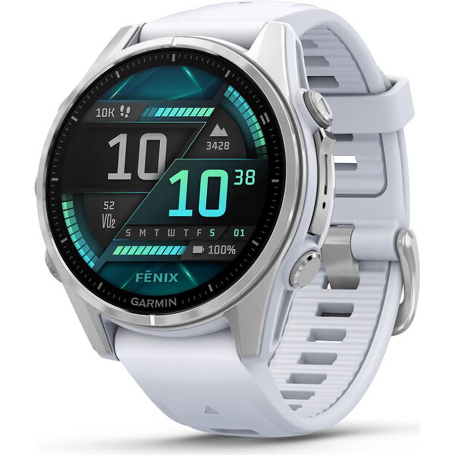 Garmin fenix 8 Multisport GPS smartwatch - 43 mm AMOLED - Silver with Whitestone Band