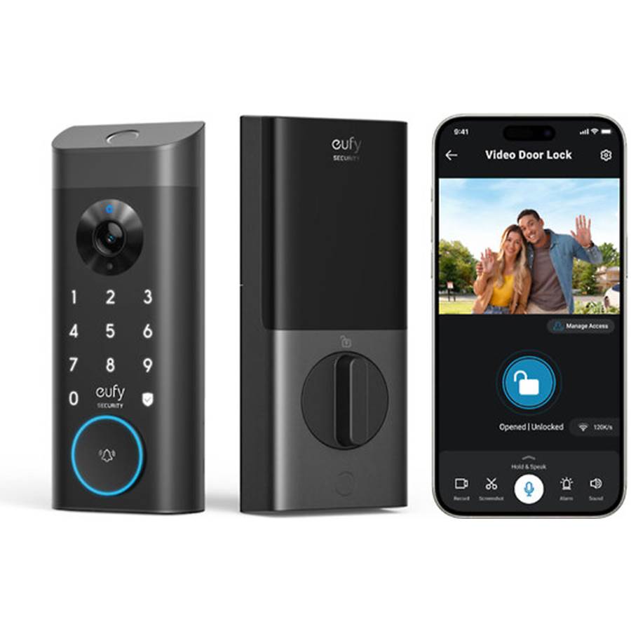 eufy by Anker Video Smart Lock E330 Smart lock with Wi-Fi, Bluetooth, fingerprint ID, doorbell, and 2K HD camera