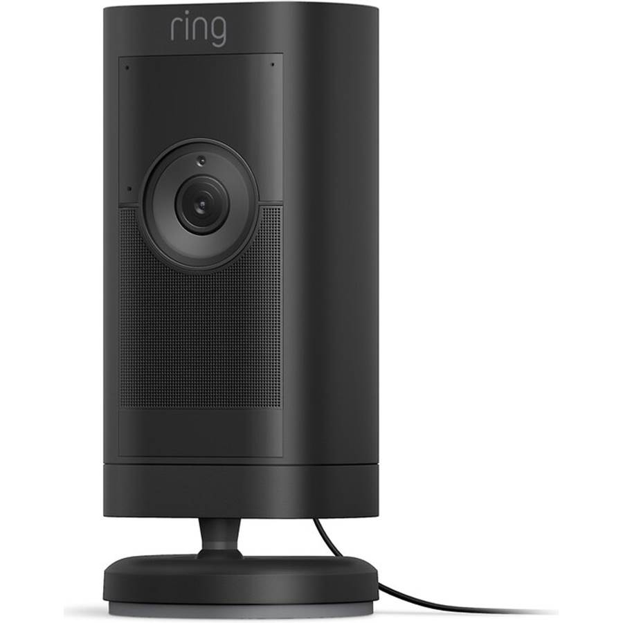 Ring Stick Up Cam Pro (Plug-in) Plug-in indoor/outdoor security camera with siren and two-way communication - Black