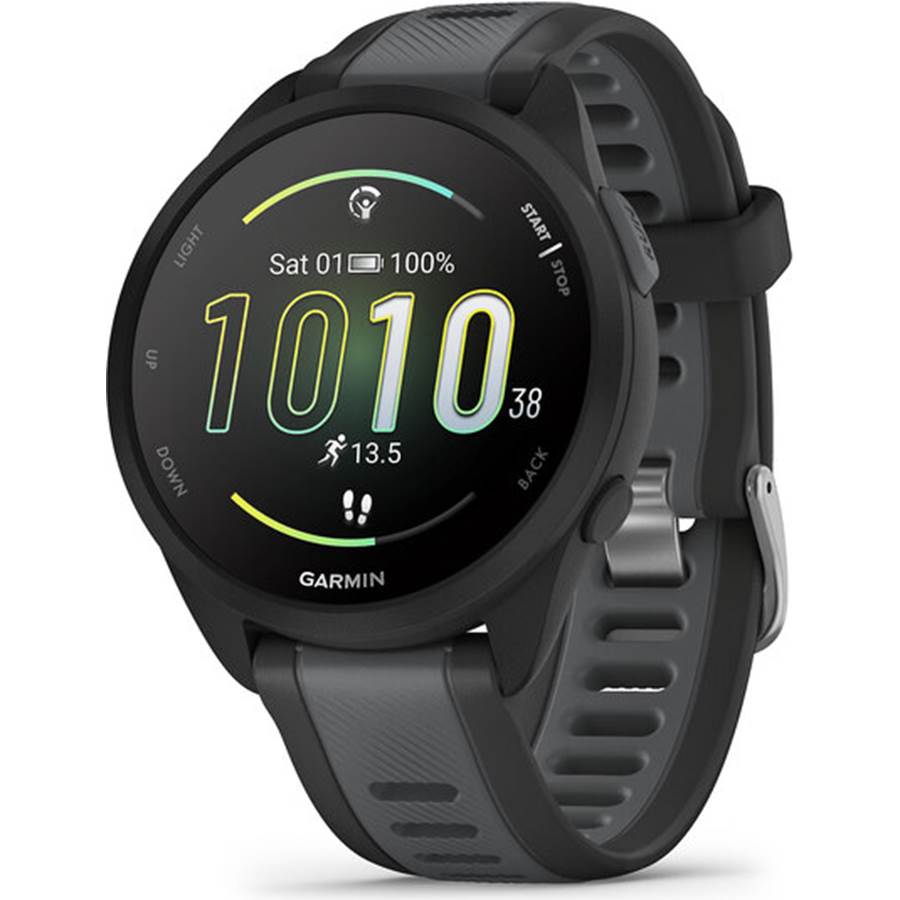 Garmin Forerunner 165 GPS running smartwatch - Black with Slate Gray band
