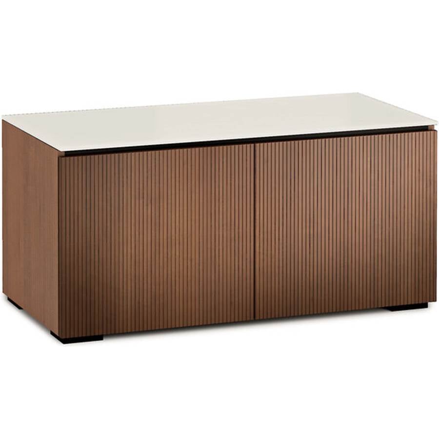 Salamander Designs Chameleon Collection Manhattan 221 Audio/video cabinet for TVs up to 50" - Medium Walnut with Matte Taupe Glass Top