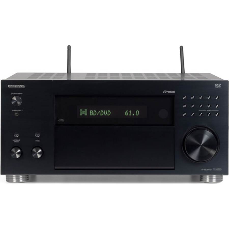 Onkyo TX-RZ50 9.2-channel home theater receiver with Dolby Atmos, Wi-Fi, Bluetooth, Apple AirPlay 2, and Google Cast
