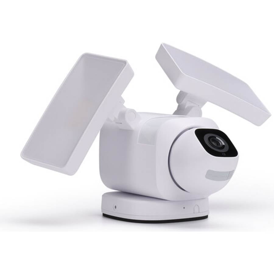 eufy by Anker Floodlight Camera E30 Hardwired 2K camera with pan/tilt/zoom, dual LED floodlights, siren, and two-way communication