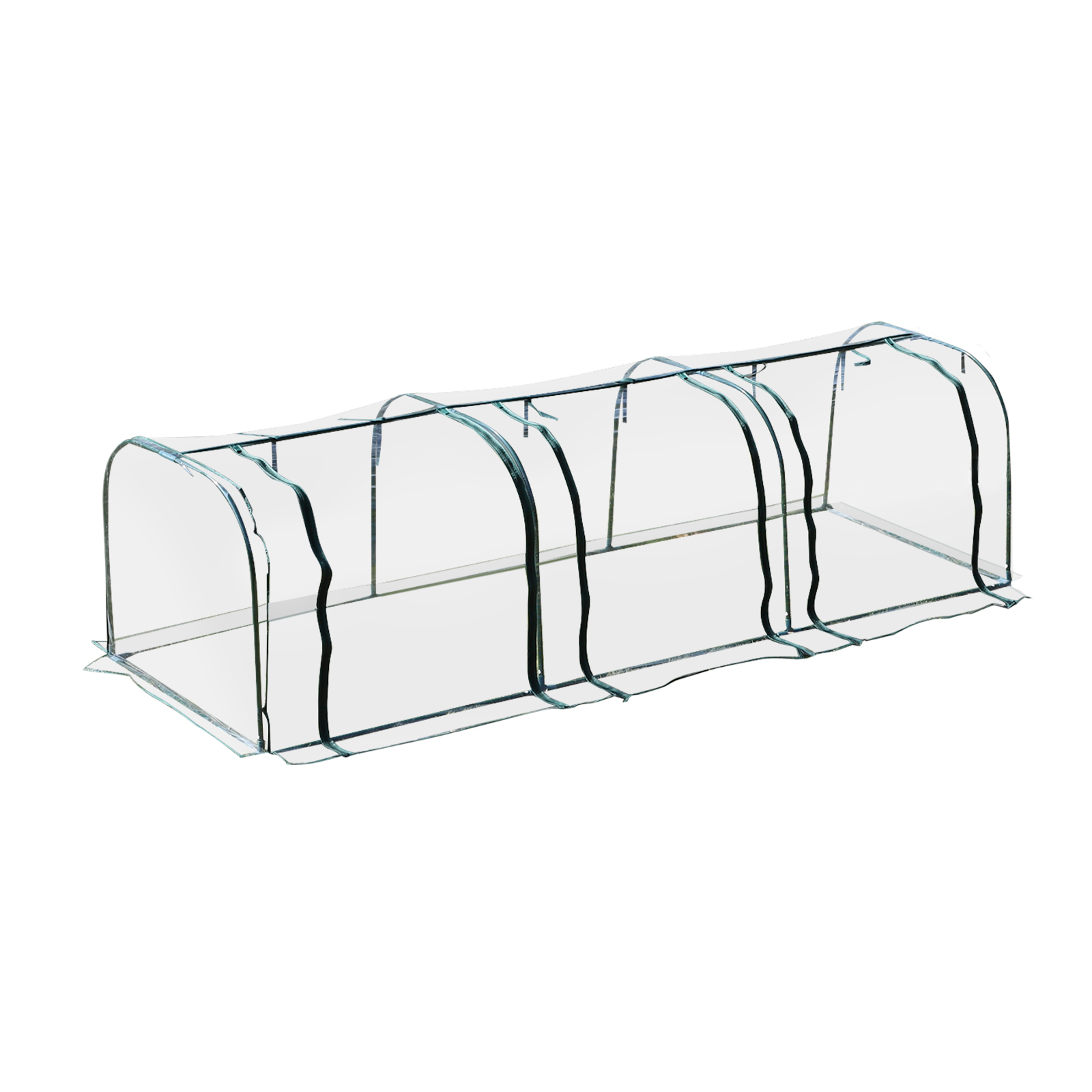 Outsunny 11.5' L x 3.25' W x 2.5' H PVC Metal Tunnel Garden Greenhouse Kit