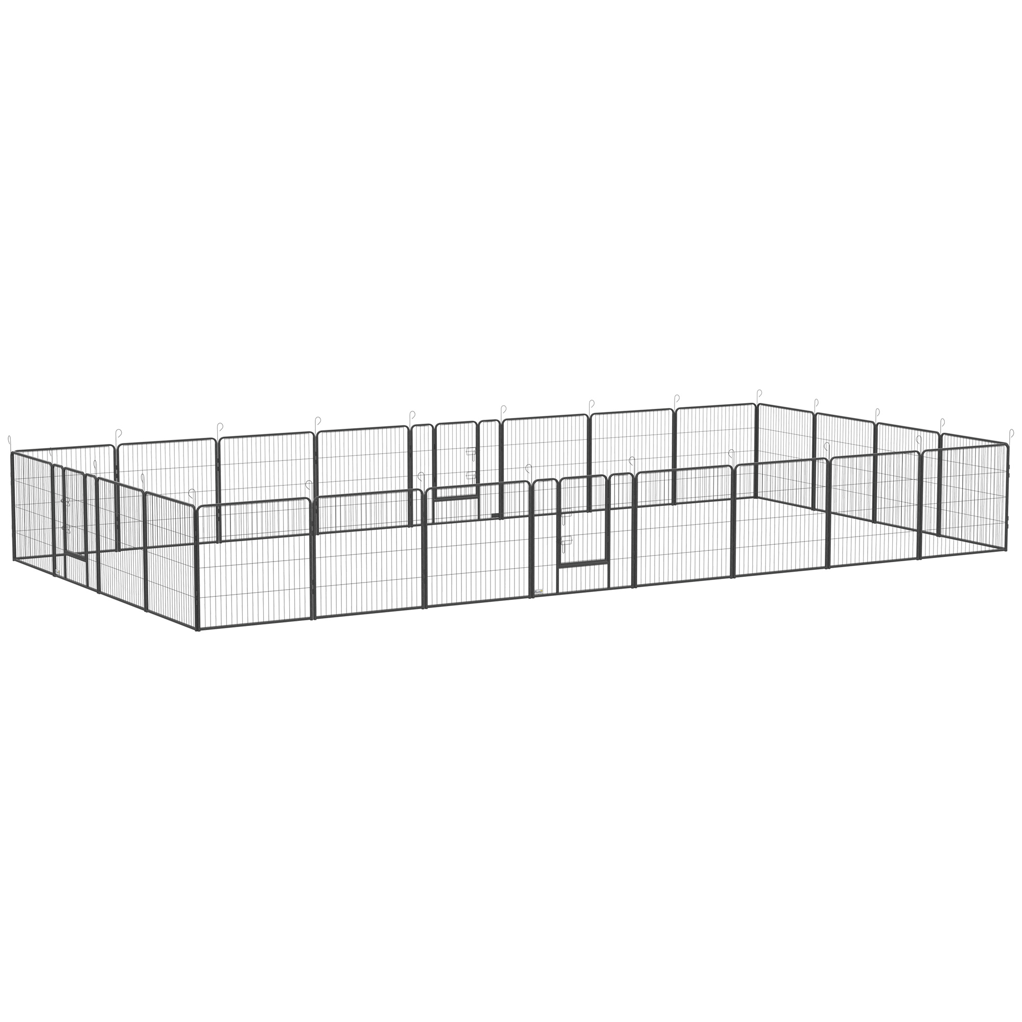 PawHut 24 Panel Dog Playpen for Small and Medium Dogs with Lockable Door, 15.7' x 15.7' x 2.6'