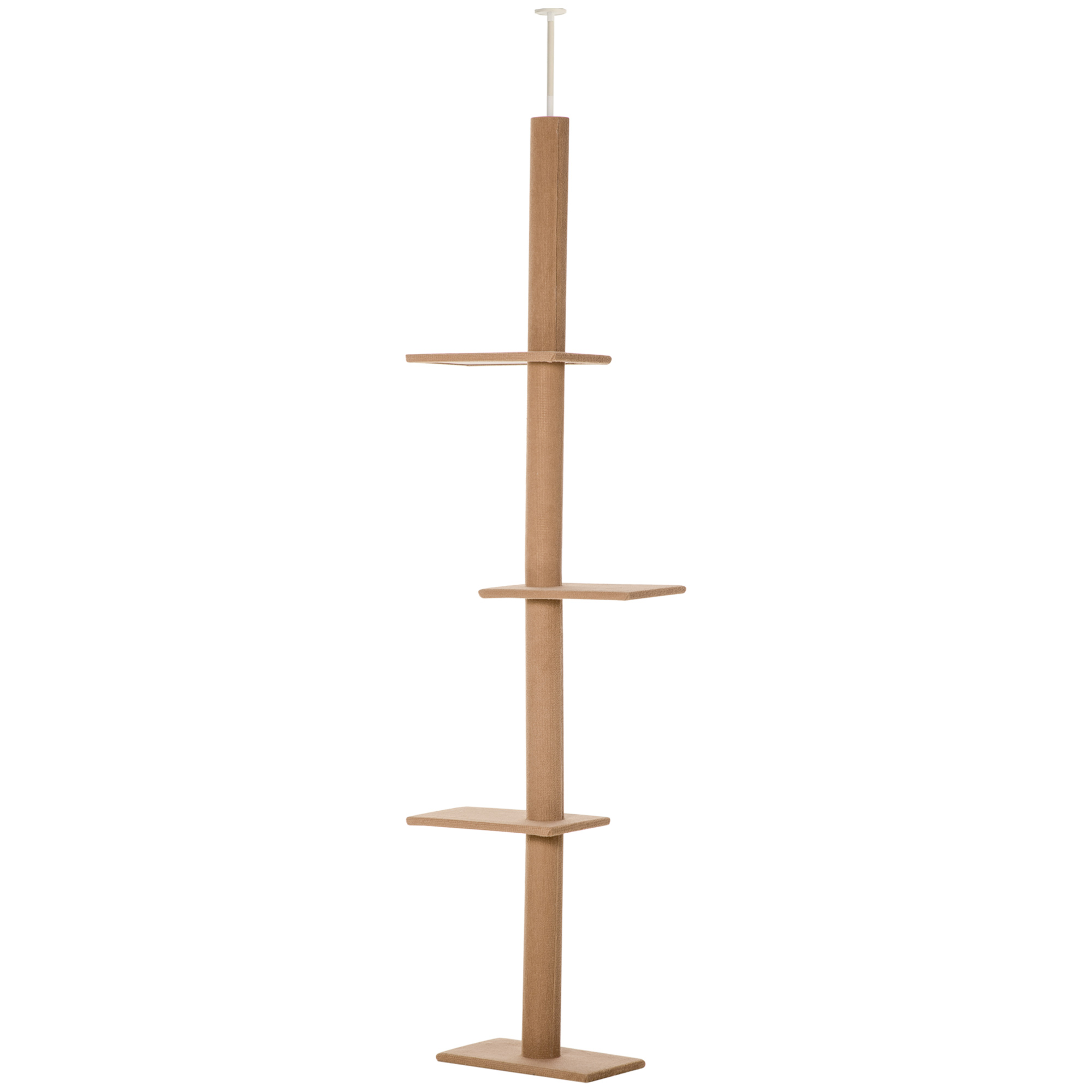 PawHut 4-level Platform Cat Tree with Sisal-Covered Scratching Posts Natural Cat Tree Activity Center for kittens , Brown
