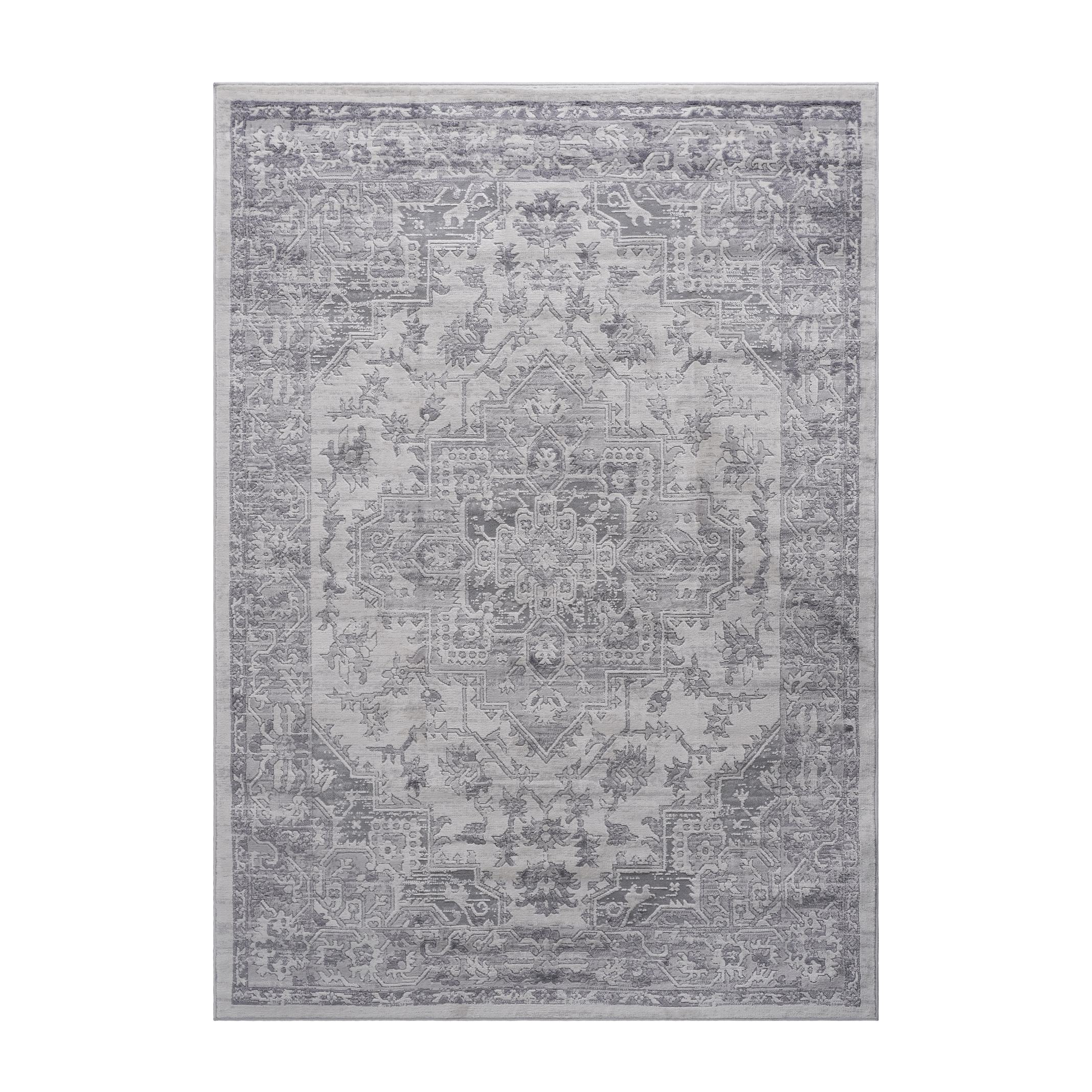 Naar 5x7 Stylish Stain-Resistant Area Rug with Non-Shedding Design, Carpet for Living Room, Bedroom, Home Office, 90" L x 63" W x 0.35" H, Silver