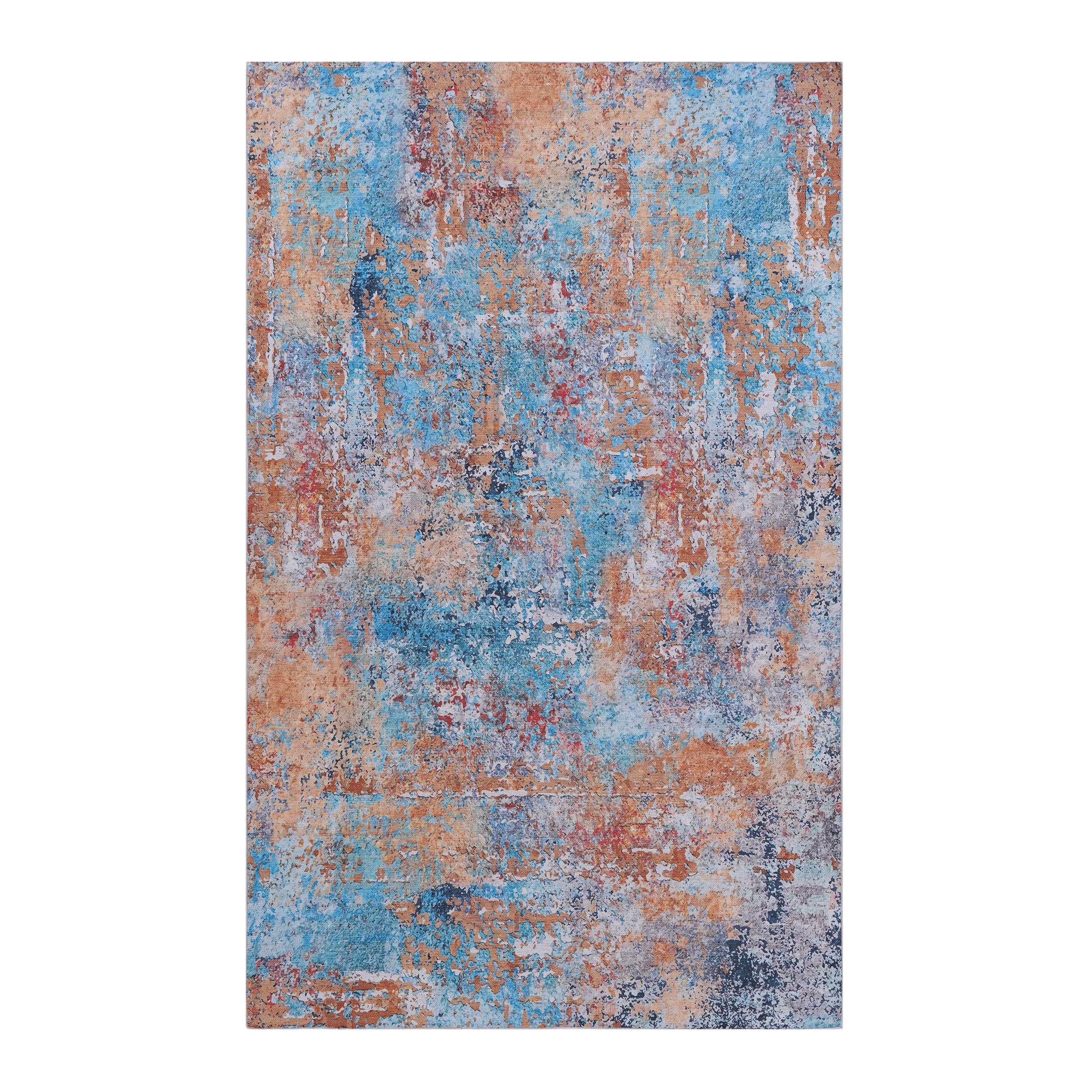 9x12 Machine Washable Non-Shedding Area Rug with Low-Pile, Carpet for Living Room, Dining Room, 108" L x 144" W x 0.15" H, Multicolor