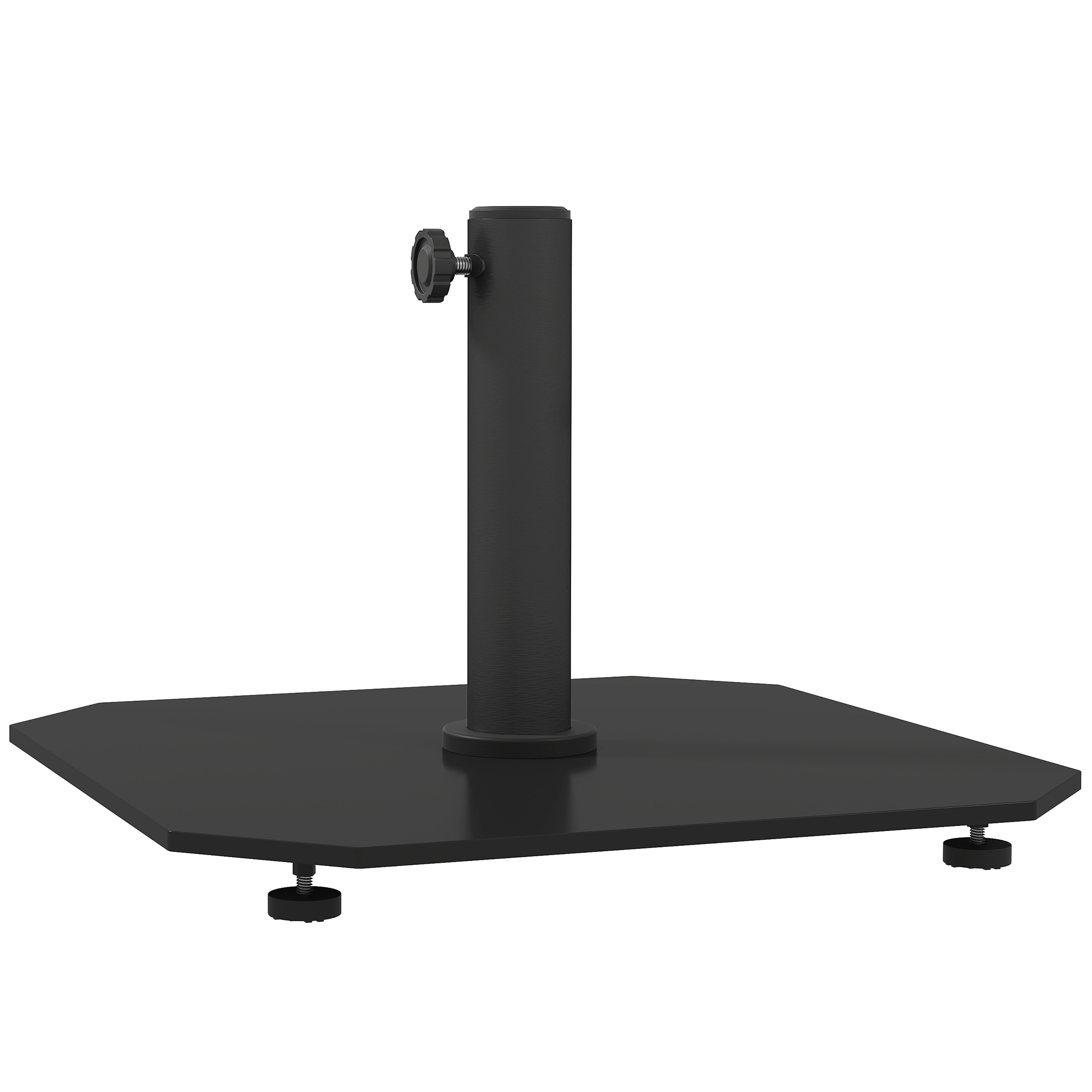 Outsunny Square Patio Umbrella Base, 41 lbs Metal Umbrella Stand Base with Adjustable Foot Pads, Heavy Duty Patio Umbrella Holder for 1.3"/1.5"/1.9" U