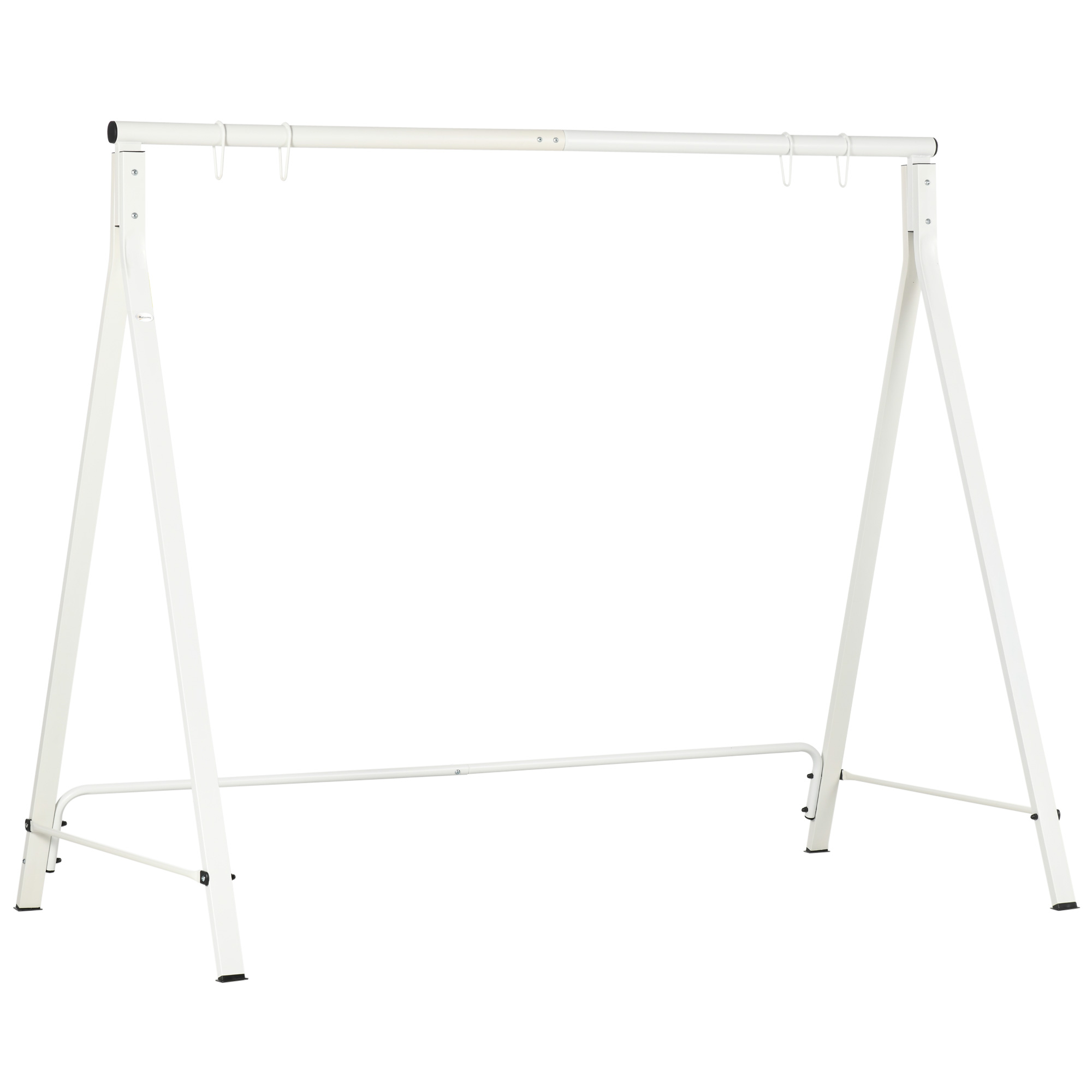 Outsunny Metal Porch Swing Stand, Heavy Duty Swing Frame, Hanging Chair Stand Only, 528 LBS Weight Capacity, for Backyard, Patio, Lawn, Playground, Wh