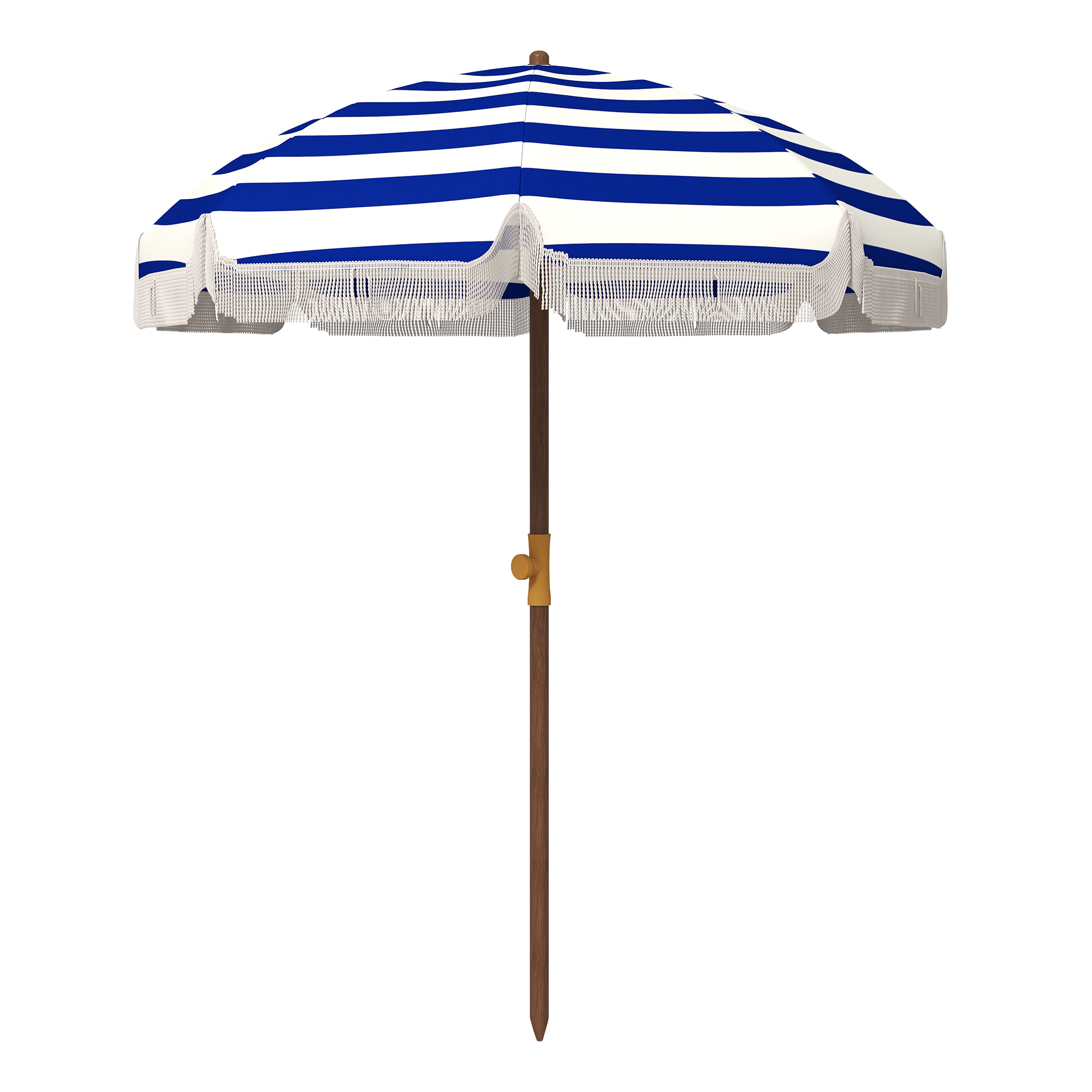 Outsunny 6.2' Beach Umbrella for Travel, Vent, Ruffles, Carry Bag, Portable Outdoor Umbrella for Garden, Blue Stripe